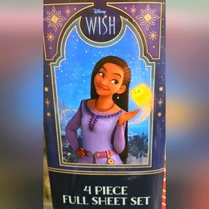 Disney Wish 4-piece Full Size Sheet Set One Full & Fitted Sheet Two Pillow Cases